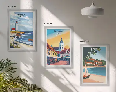 Set tablouri pentru dormitor cu vedere la orașul Ustka, Tarnów și Sopot