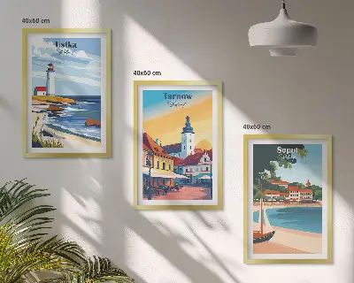 Set tablouri pentru dormitor cu vedere la orașul Ustka, Tarnów și Sopot