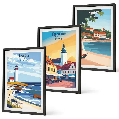 Set tablouri pentru dormitor cu vedere la orașul Ustka, Tarnów și Sopot