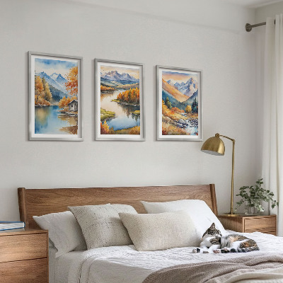 Set tablouri pentru dormitor Râuri de munte copaci de toamnă