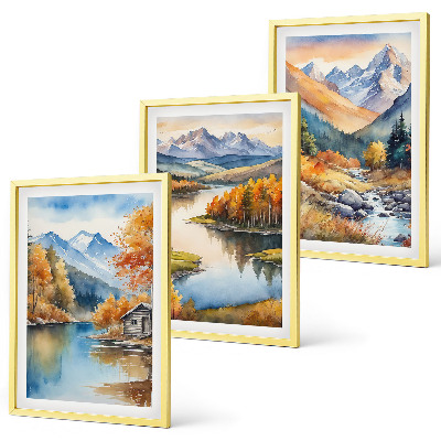 Set tablouri pentru dormitor Râuri de munte copaci de toamnă