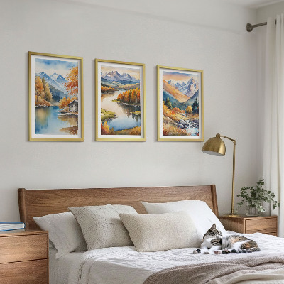 Set tablouri pentru dormitor Râuri de munte copaci de toamnă