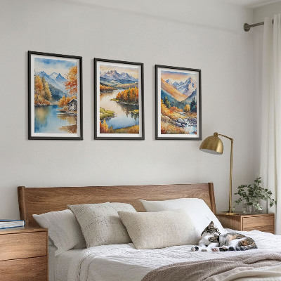Set tablouri pentru dormitor Râuri de munte copaci de toamnă
