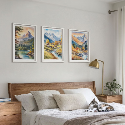 Set tablouri decorative Peisaj montan cu un râu
