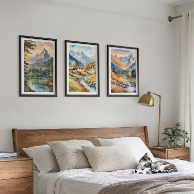 Set tablouri decorative Peisaj montan cu un râu