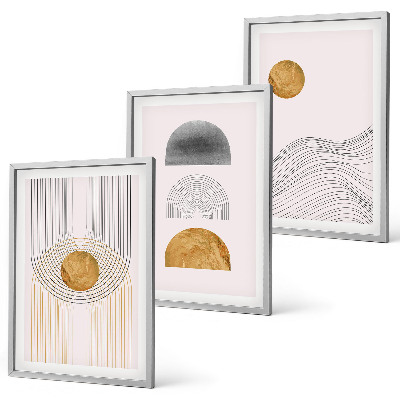 Set tablouri pentru dormitor Forme abstracte bej și gri