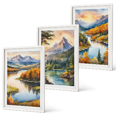 Set tablouri pentru dormitor Peisaje montane cu un râu