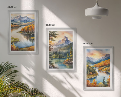 Set tablouri pentru dormitor Peisaje montane cu un râu