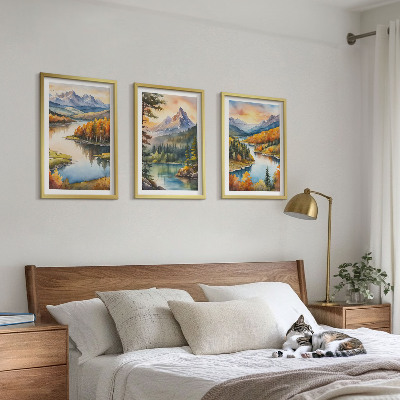 Set tablouri pentru dormitor Peisaje montane cu un râu