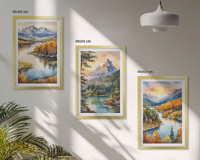 Set tablouri pentru dormitor Peisaje montane cu un râu