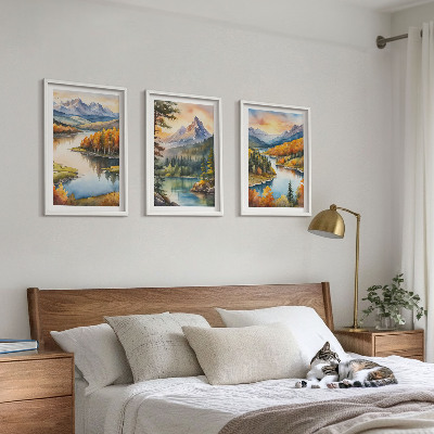 Set tablouri pentru dormitor Peisaje montane cu un râu