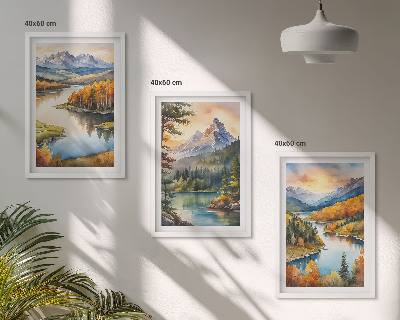 Set tablouri pentru dormitor Peisaje montane cu un râu