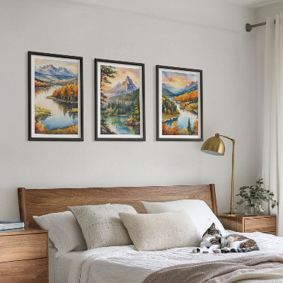 Set tablouri pentru dormitor Peisaje montane cu un râu