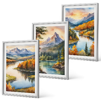 Set tablouri pentru dormitor Peisaje montane cu un râu