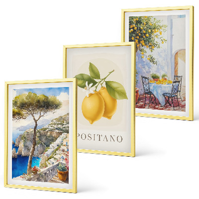 Set tablouri pentru dormitor Vederi ale orașului Positano cu lămâi