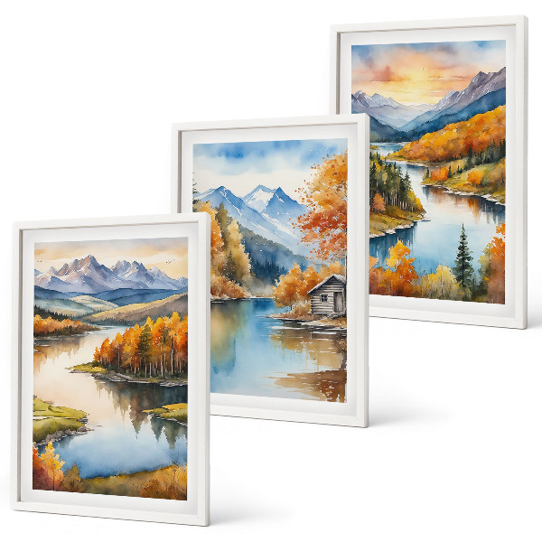 Set tablouri decorative Peisaje montane de toamnă