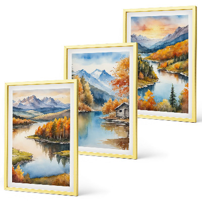 Set tablouri decorative Peisaje montane de toamnă