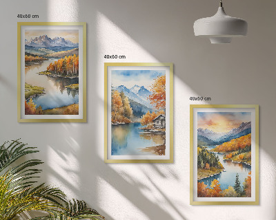 Set tablouri decorative Peisaje montane de toamnă