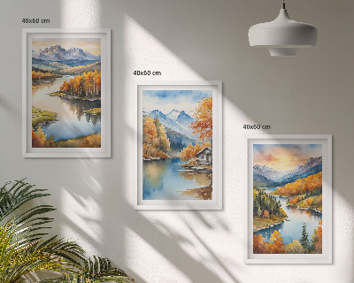 Set tablouri decorative Peisaje montane de toamnă