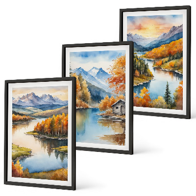 Set tablouri decorative Peisaje montane de toamnă