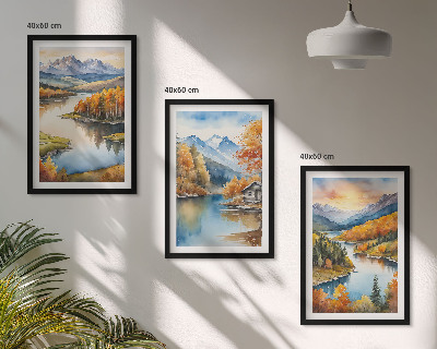 Set tablouri decorative Peisaje montane de toamnă