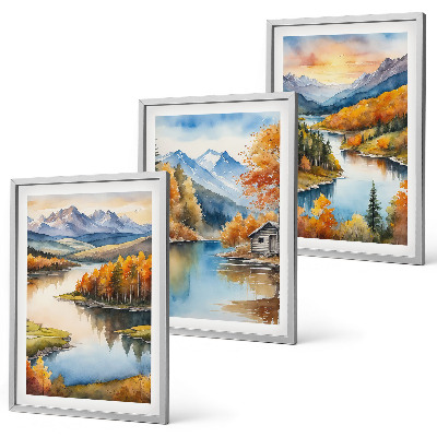 Set tablouri decorative Peisaje montane de toamnă