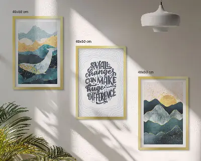 Set de tablouri decorative inspirație pentru munți abstracți