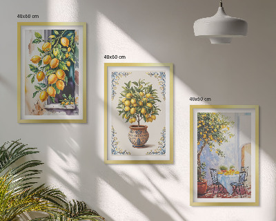Set tablouri pentru dormitor Soarele fructelor de lămâi