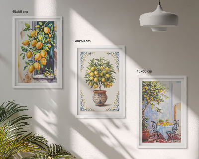 Set tablouri pentru dormitor Soarele fructelor de lămâi