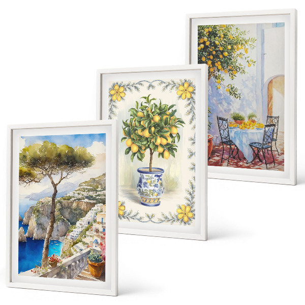 Set tablouri pentru dormitor Vedere la Marea de lămâi