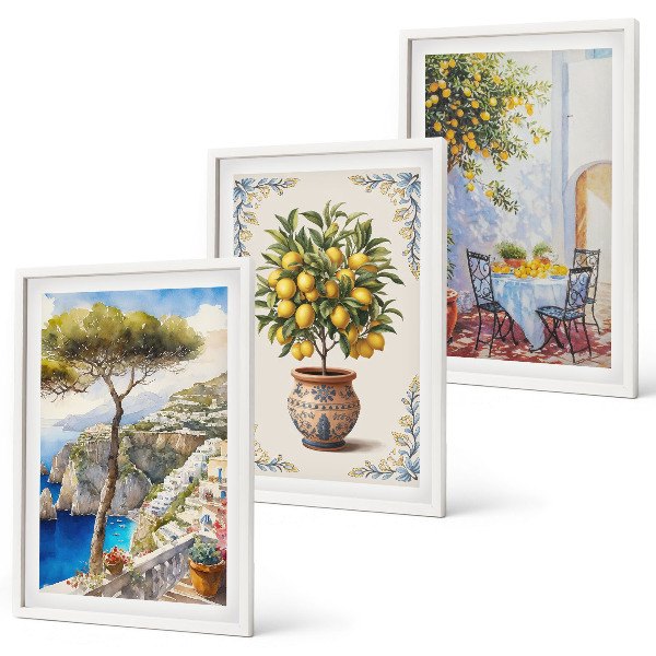 Set tablouri decorative Masă cu lămâi de mare