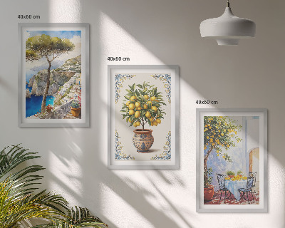 Set tablouri decorative Masă cu lămâi de mare