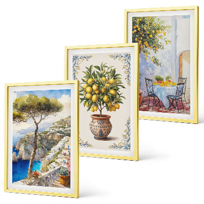 Set tablouri decorative Masă cu lămâi de mare