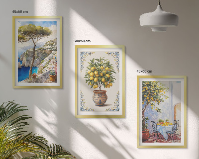Set tablouri decorative Masă cu lămâi de mare
