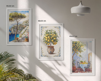 Set tablouri decorative Masă cu lămâi de mare