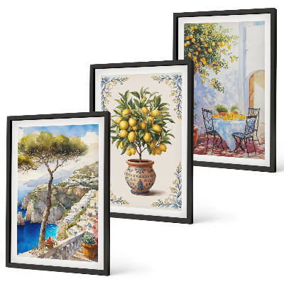 Set tablouri decorative Masă cu lămâi de mare