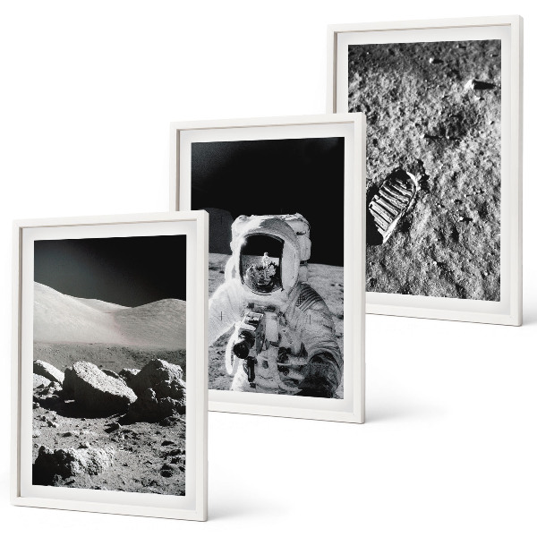 Set tablouri pentru dormitor Fotografii NASA cu astronauți pe Lună