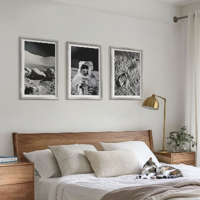 Set tablouri pentru dormitor Fotografii NASA cu astronauți pe Lună