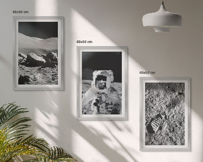 Set tablouri pentru dormitor Fotografii NASA cu astronauți pe Lună