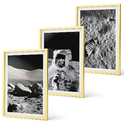 Set tablouri pentru dormitor Fotografii NASA cu astronauți pe Lună