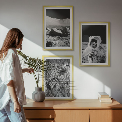 Set tablouri pentru dormitor Fotografii NASA cu astronauți pe Lună