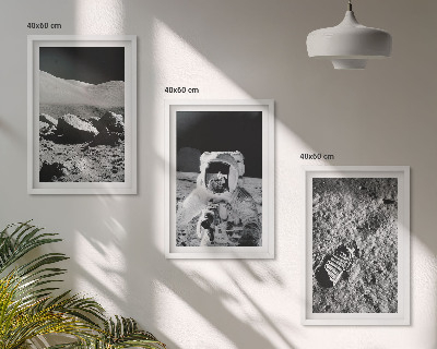 Set tablouri pentru dormitor Fotografii NASA cu astronauți pe Lună