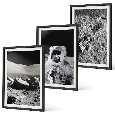 Set tablouri pentru dormitor Fotografii NASA cu astronauți pe Lună