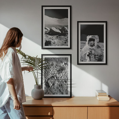 Set tablouri pentru dormitor Fotografii NASA cu astronauți pe Lună