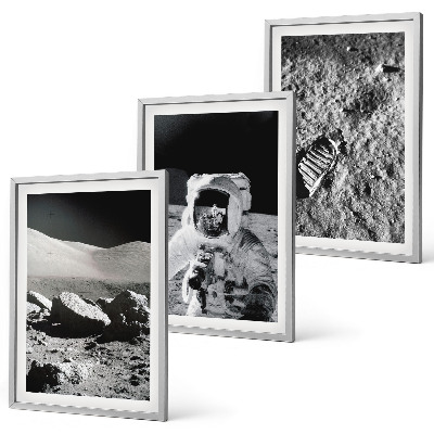 Set tablouri pentru dormitor Fotografii NASA cu astronauți pe Lună