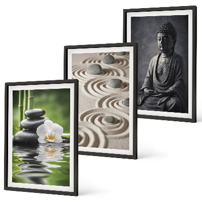 Set tablouri decorative Vedere relaxantă a lui Buddha Zen
