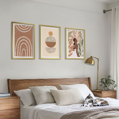 Set tablouri pentru dormitor Modele și geometrie elegante ale plantelor
