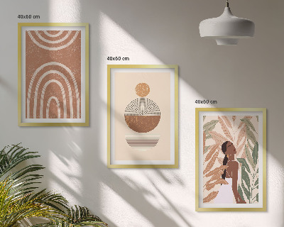 Set tablouri pentru dormitor Modele și geometrie elegante ale plantelor