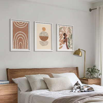 Set tablouri pentru dormitor Modele și geometrie elegante ale plantelor