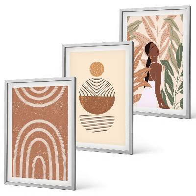Set tablouri pentru dormitor Modele și geometrie elegante ale plantelor